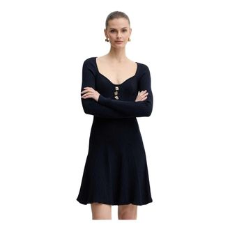 Fracomina Gebreide Minijurk - Dames - Kleedjes - Blauw - M - Nylon - Kleedjes