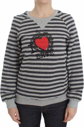 Exte Striped Cotton Crewneck Womens Sweater