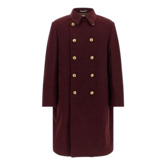 Brunello Cucinelli Jassen, Heren, Rood, L, Kasjmier, Dubbele-breasted jas