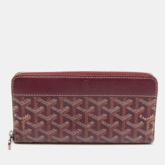 Goyard Matignon Gm Burgundy Goyardine Coated Canvas Wallet