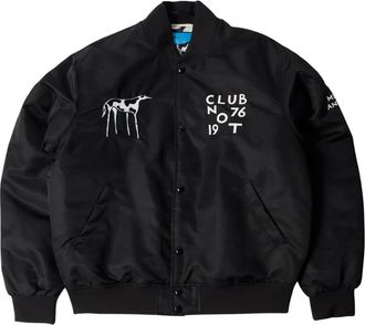 by Parra Club Not 1976 Satin Bomberjack - Heren - Jassen - Zwart - Maat: XL Satijn