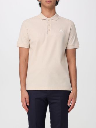 Burberry Cotton Polo Shirt with Three-Button Placket and Embroidered EKD Logo