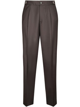 Cellar Door Tailored Brown Trousers with Adjustable Waistband and Refined Detailing