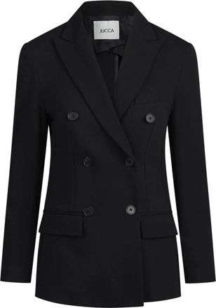Jucca Jassen, Dames, Zwart, 2Xs, Leer, Dubbelrijige Stretch Viscose Blazer