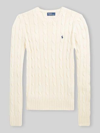 Polo Ralph Lauren Regular Fit Pullover aus Woll-Kaschmir-Mix JULIANNA in Offwhite, Gr&ouml;&szlig;e XXL
