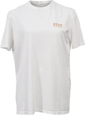 Golden Goose Logo-Print T-shirt in White Cotton