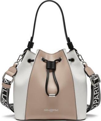 Karl Lagerfeld Adele Bucket in Black/brie/white at Nordstrom