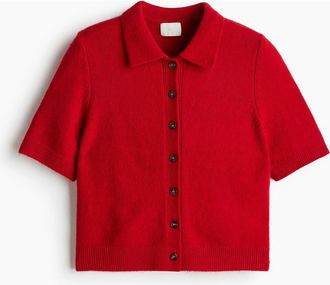 H&M Short-sleeved Collared Cardigan at Nordstrom, Size Xx-Large