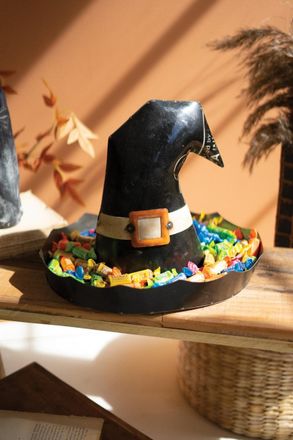 Kalalou Recycled Iron Halloween Witch Hat