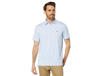 Vineyard Vines Bradley Stripe Sankaty Polo Mens Clothing Ocean Breeze Tejeda : 2XL, Polyester/Elastane