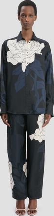 Victoria Beckham Pyjama Shirt In Navy Floral Print 10