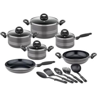 GSW Batteria di pentole - Induzione - GSW - MILANO GREY - 15 pezzi - Alluminio massiccio - Grigio
