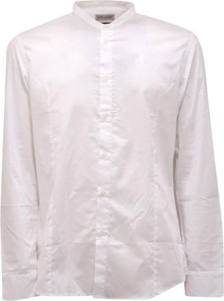 Daniele Alessandrini Formal Shirts, male, White, 2XS, Slim Homme Couture Shirt with Korean Collar