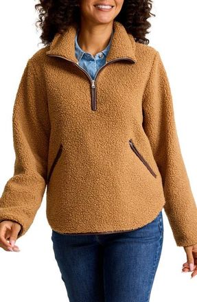 Tommy Bahama High Pile Fleece Half-Zip in Golden Sugar at Nordstrom, Size X-Large