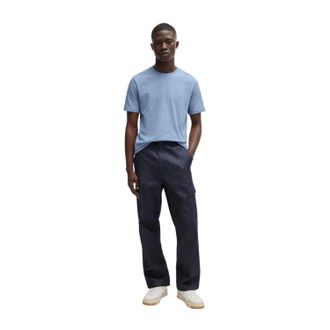 HUGO BOSS Mens Orange Premium Cotton T-Shirt (Sky Blue) - Size Small