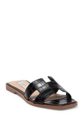 Steven New York Harlien Slide Sandal in Black Croc at Nordstrom Rack, Size 6.5