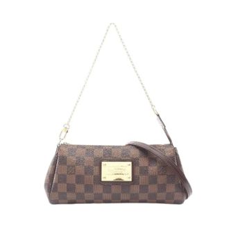 Louis Vuitton Pre-owned Eva Damier Ebene Schoudertas - Dames - Pre-owned - Bruin - Maat: ONE Size Leer