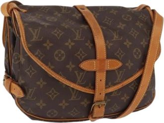 Louis Vuitton Pre-owned Cross Body Bags, female, Brown, Size: ONE SIZE Pre-owned Vintage Canvas Cross Body Bag