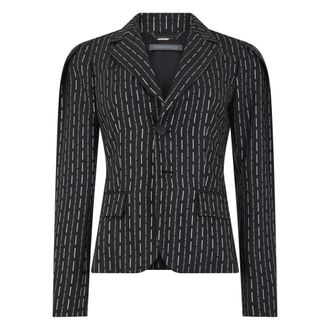 Alberta Ferretti Printed Blazer with Lapel Collar - female - Alberta Ferretti - Blazers - Black - S - Jackets