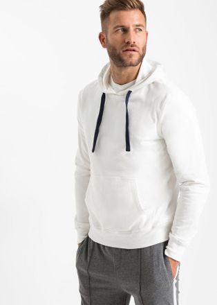 Bonprix Hoodie BONPRIX Hoodie aus reiner Baumwolle, Herren, Gr. 60/62 (XXL), weiss (wollwei&szlig;), Obermaterial: 100% Baumwolle, regular fit, Sweatshirts Hoodie, 