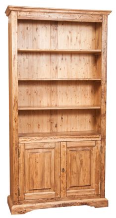 Biscottini International Biblioteca De Madera Maciza De Tilo Acabado Con Efecto Natural 108x38x211 Cm