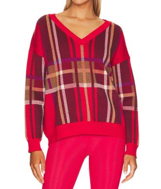 Beach Riot Joey Sweater In Holiday Plaid