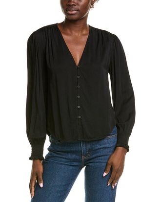 Bella Dahl Smocked Cuff Button Down