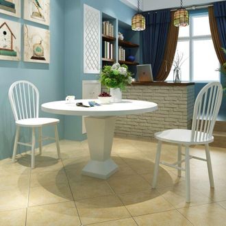 vidaXL vidaXL Sedie da Pranzo 2 pz Bianche in Legno Massello di Hevea