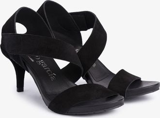 Pedro Garcia Mid heel sandal in black suede | West | Essentials collection