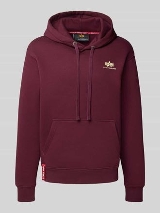 Alpha Industries Alpha Industries Hoodie mit Logo und K&auml;nguru-Tasche in Bordeaux, Gr&ouml;&szlig;e XXL