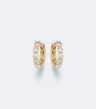 David Yurman Petite Pav&eacute; 18kt gold hoop earrings with diamonds