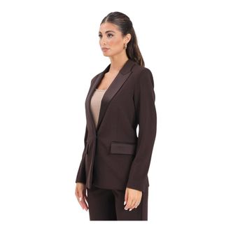 Vicolo Blazers, female, Brown, Size: XL Brown Jacket with Refined Design