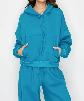 Knit Riot Harbor Oversized Hoodie In Teal