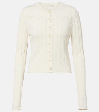 Faithfull The Brand Esme pointelle cotton-blend cardigan