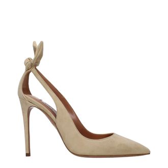 Aquazzura Beige Leather High Heel Womens Pumps