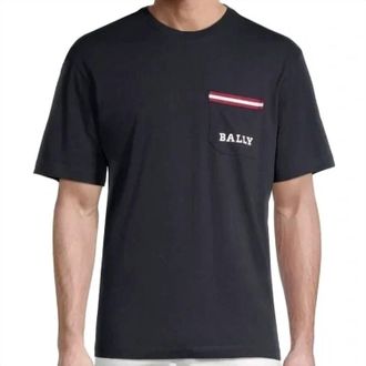 Bally Short Sleeve Pocket T-Shirt In Navy Blue