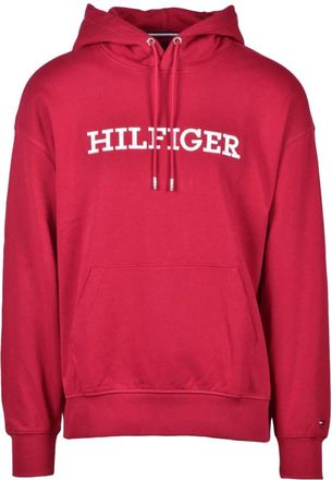 Tommy Hilfiger Felpa - Heren - Sweatshirts & Hoodies - Rood - Maat: M Katoen