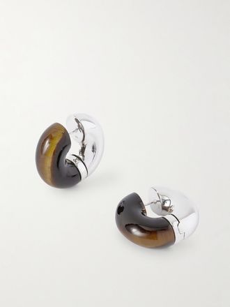 UNCOMMON MATTERS Orecchini A Cerchio In Argento Con Occhio Di Tigre Stratus