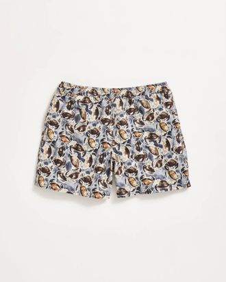 Billy Reid Mens Crab Swim Trunk In Dark Navy Multi