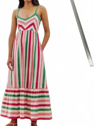 PINK CITY PRINTS Puglia Dress In Watermelon Stripe