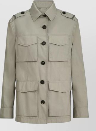 Brunello Cucinelli cotton blend field jacket collared neck
