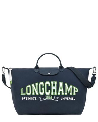Longchamp Reisetasche aus Jersey und Leder Le Pliage Collection S, Frau, Blau, TU