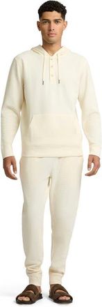 Onia Heavyweight Cotton Waffle Hoodie in Ecru at Nordstrom, Size Xx-Large