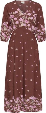 Kaffe Midi Jurk - Dames - Casual kleedjes - Bruin - XS - Kleedjes