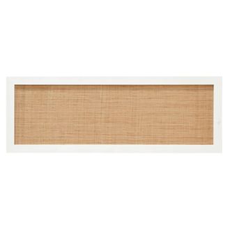 Deco Wood Cabecero de madera maciza y rafia en tono blanco de 180x60cm