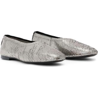AllSaints Hailee Flat in Gunmetal Grey at Nordstrom, Size 11Us
