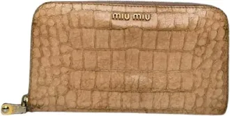 Miu Miu Pre-owned Wallets, female, Brown, Size: ONE SIZE Pre-owned Leather Wallet