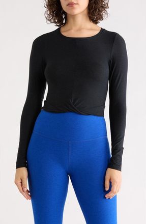 Beyond Yoga Featherweight Center Stage Crop Top in Darkest Night at Nordstrom Rack, Size X-Large