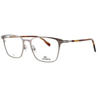 Lacoste Mens Silver Tone Rectangular Eyeglass Frames L2301