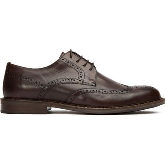 Soletrader Mens Barry Brogue Shoes - Brown Leather - Size UK 10